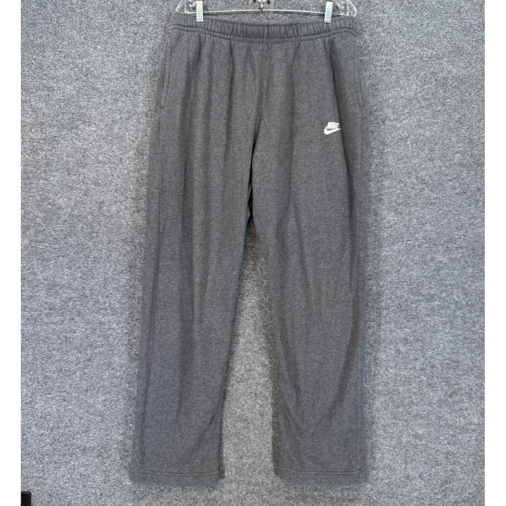 Nike Sweatpants Mens XL Gray Fleece Straight Leg Athletic Lounge Pockets